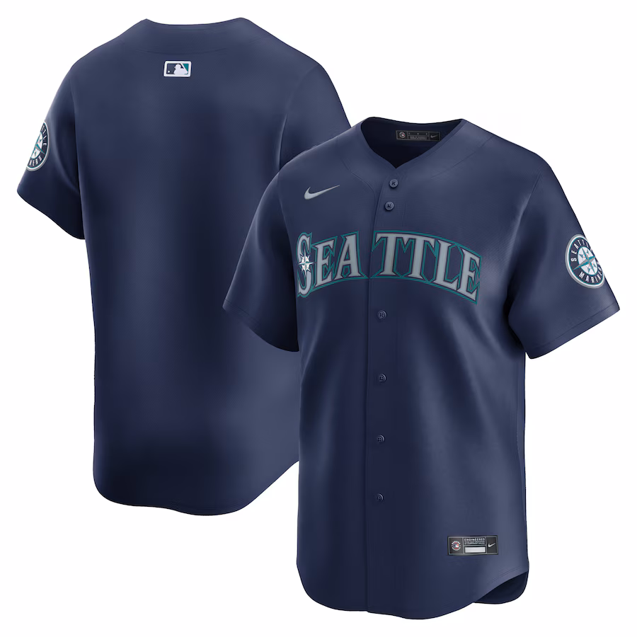 Men's Seattle Mariners  Nike Navy Road Limited Jersey - Puhuasuan