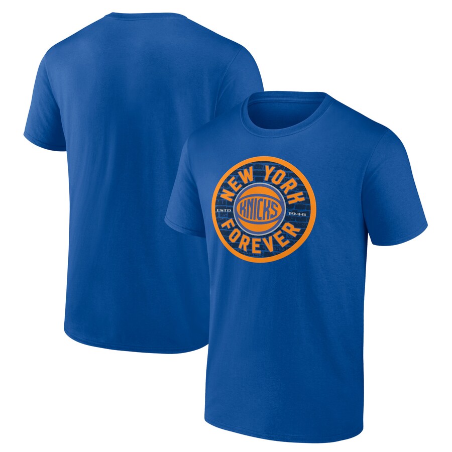 Men's New York Knicks Blue Huddle T-Shirt - Puhuasuan