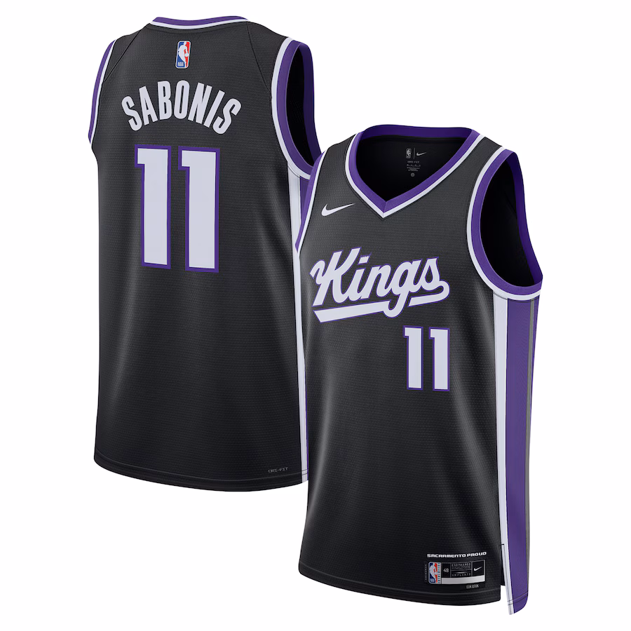 Unisex Sacramento Kings Domantas Sabonis Nike Black Swingman Player Jersey - Icon Edition - Puhuasuan