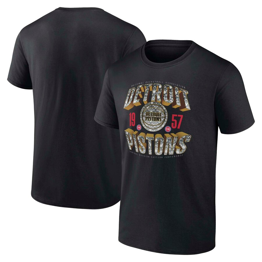 Men's Detroit Pistons Fanatics Black Quick Strides T-Shirt - Puhuasuan
