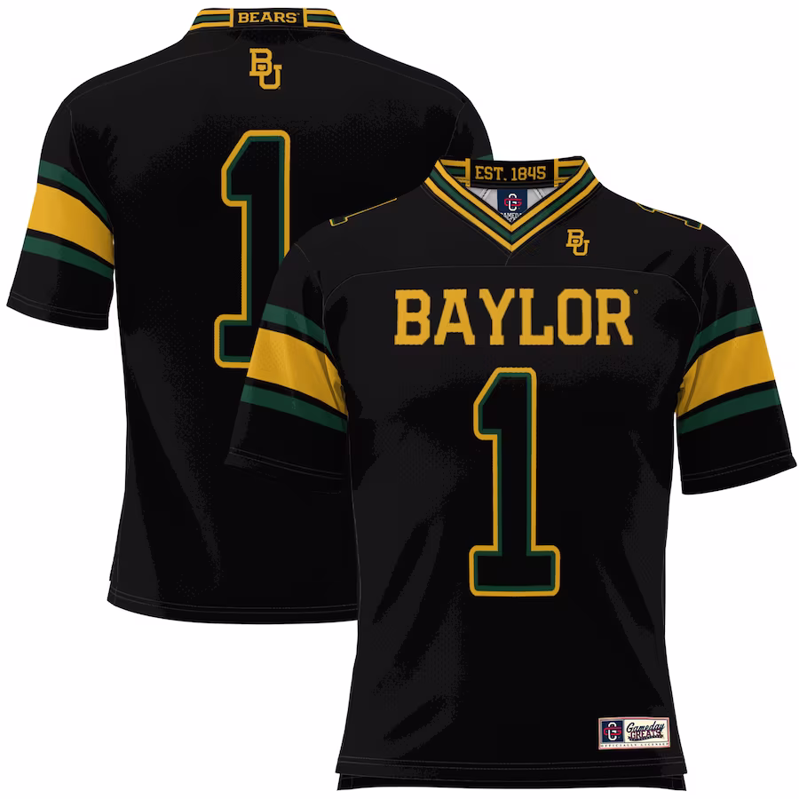 #1 Baylor Bears GameDay Greats Football Jersey - Black - Puhuasuan