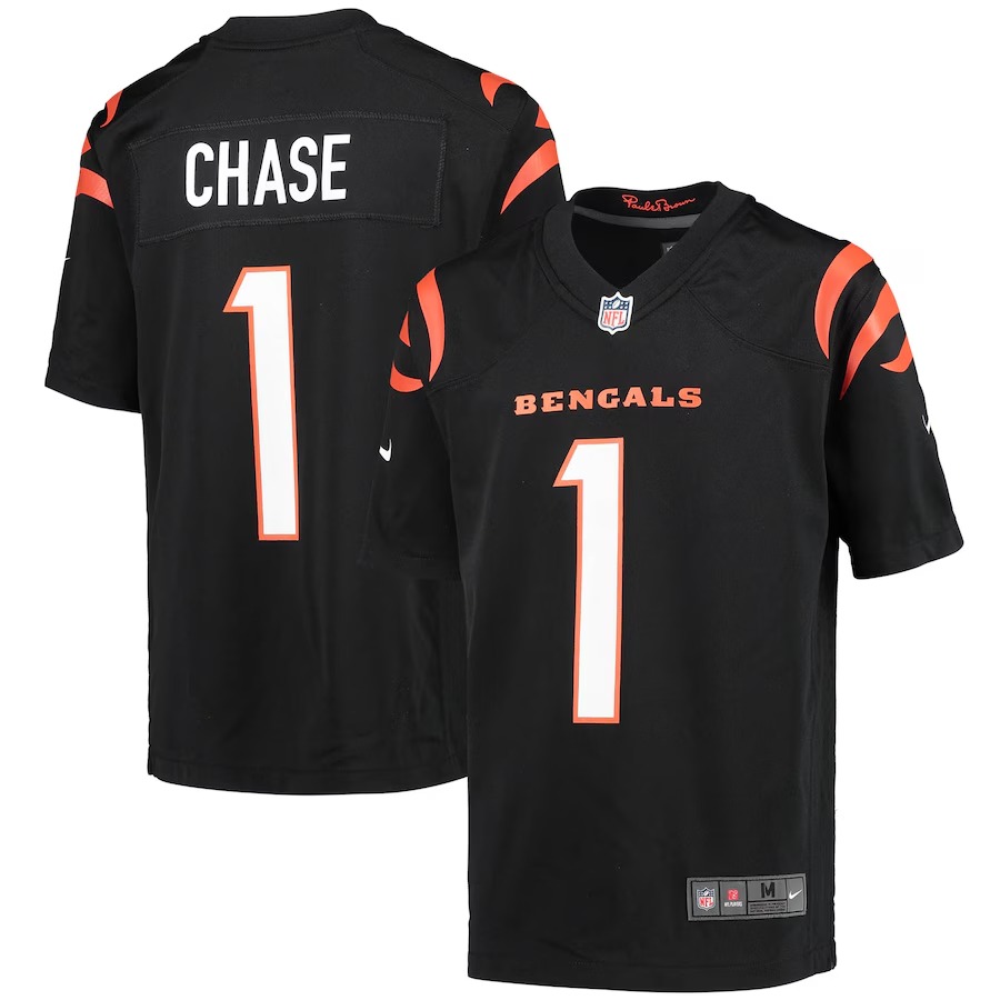 Youth Cincinnati Bengals Ja'Marr Chase Nike Black Game Jersey - Puhuasuan