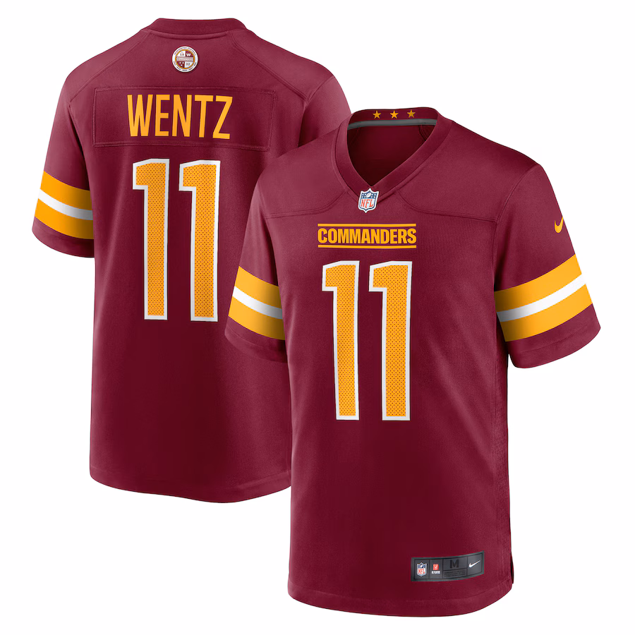 Men's Washington Commanders Carson Wentz Nike Burgundy Game Jersey - Puhuasuan