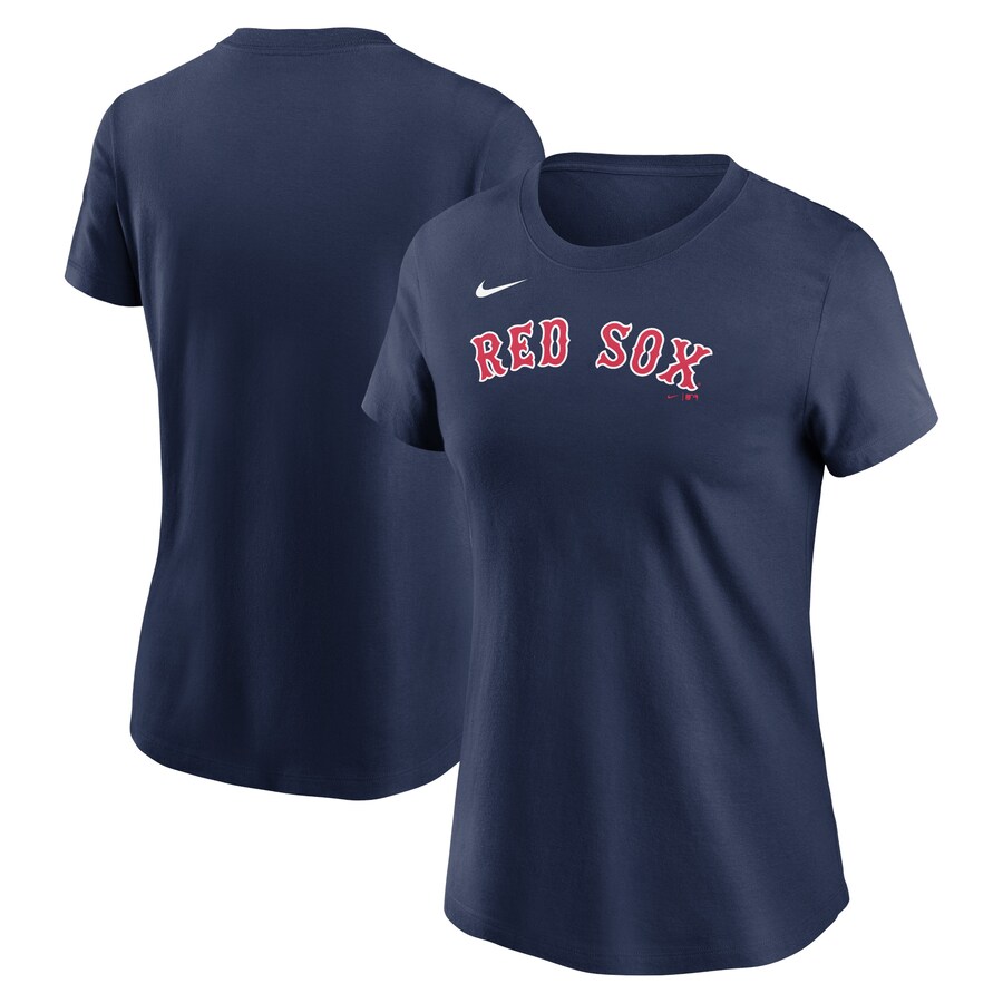 Women's Boston Red Sox Nike Navy Fuse Wordmark T-Shirt - Puhuasuan
