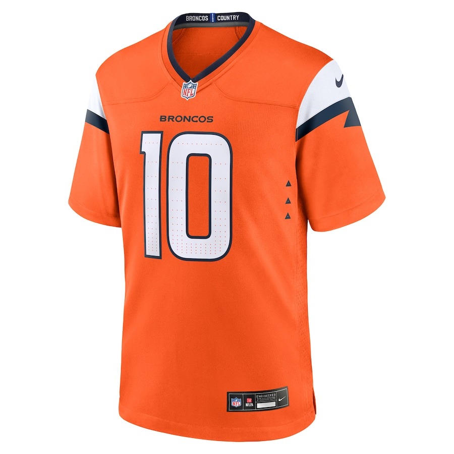 Men's Denver Broncos Bo Nix Nike Orange Player Game Jersey - Puhuasuan