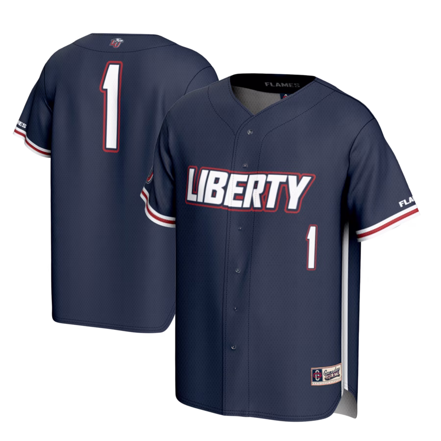 #1 Liberty Flames GameDay Greats Lightweight Baseball Fashion Jersey - Navy - Puhuasuan