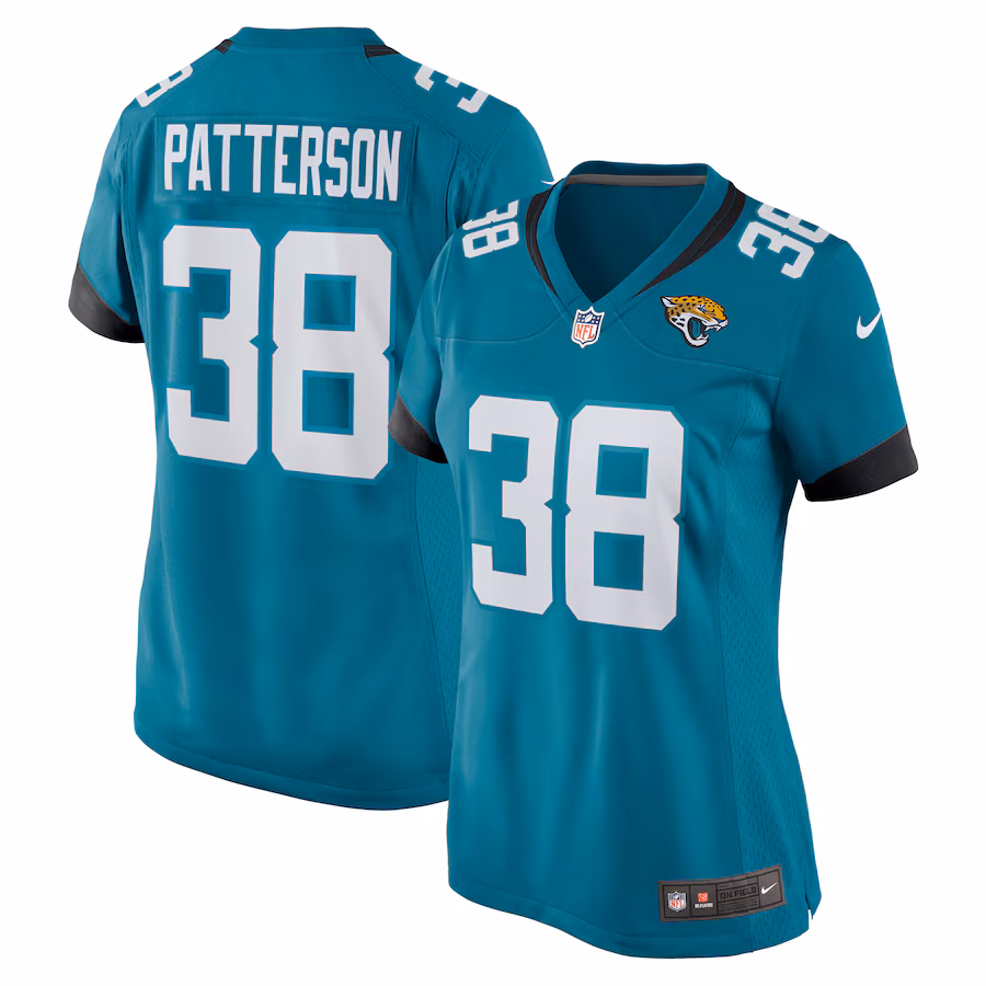 Women's Jacksonville Jaguars Riley Patterson Nike  Teal Team Game Jersey - Puhuasuan