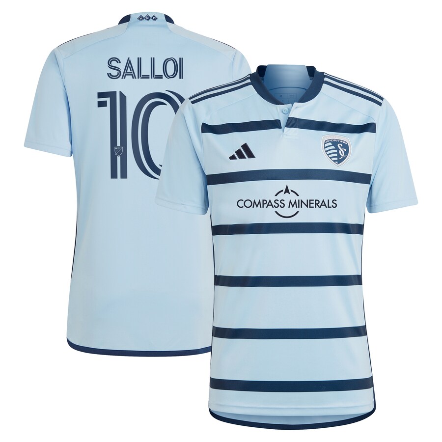 Men's Sporting Kansas City Daniel Salloi adidas Light Blue 2024 Hoops 4.0 Replica Player Jersey - Puhuasuan
