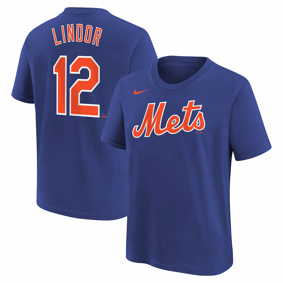 Youth New York Mets Francisco Lindor Nike Royal Home Player Name & Number T-Shirt - Puhuasuan