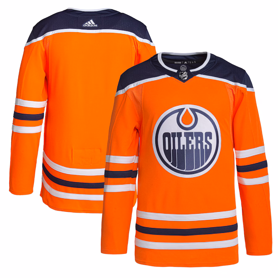 Men's Edmonton Oilers adidas Orange Home Authentic Jersey - Puhuasuan