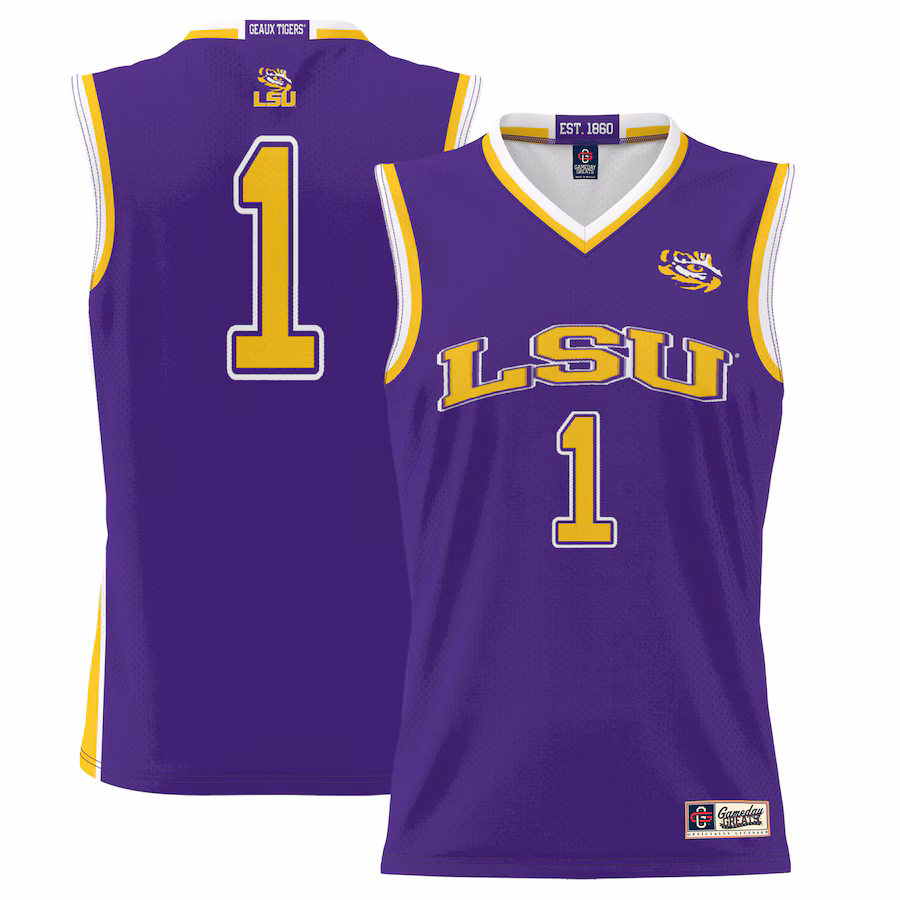 Youth GameDay Greats #1 Purple LSU Tigers Lightweight Basketball Jersey - Puhuasuan