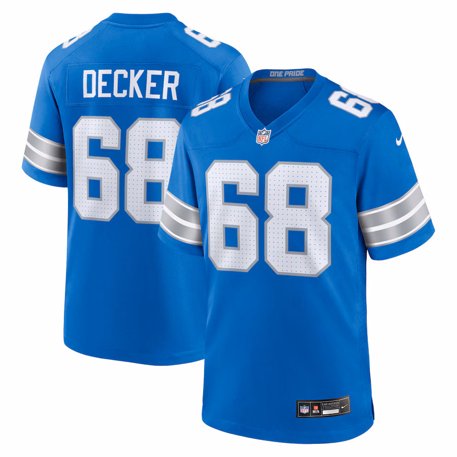 Men's Detroit Lions Taylor Decker Nike  Blue Team Game Jersey - Puhuasuan