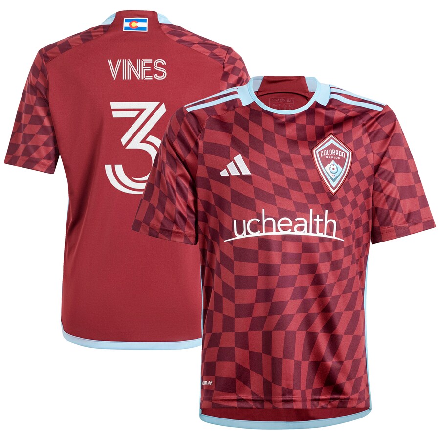 Youth Colorado Rapids Sam Vines adidas Burgundy 2024 One Flag Kit Replica Player Jersey - Puhuasuan