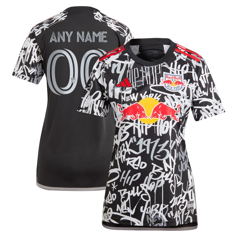 Women's New York Red Bulls  adidas Black 2023 Freestyle Replica Custom Jersey - Puhuasuan