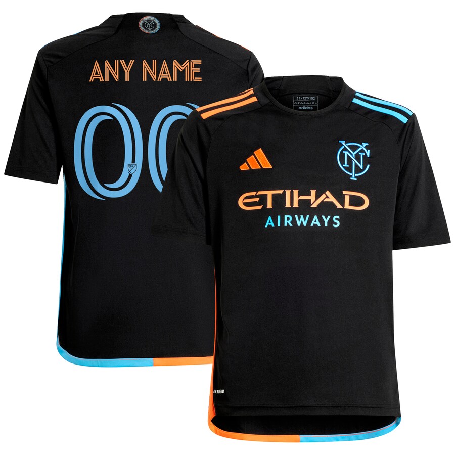 Youth New York City FC  adidas Black 2024 24/7 Kit Replica Custom Jersey - Puhuasuan