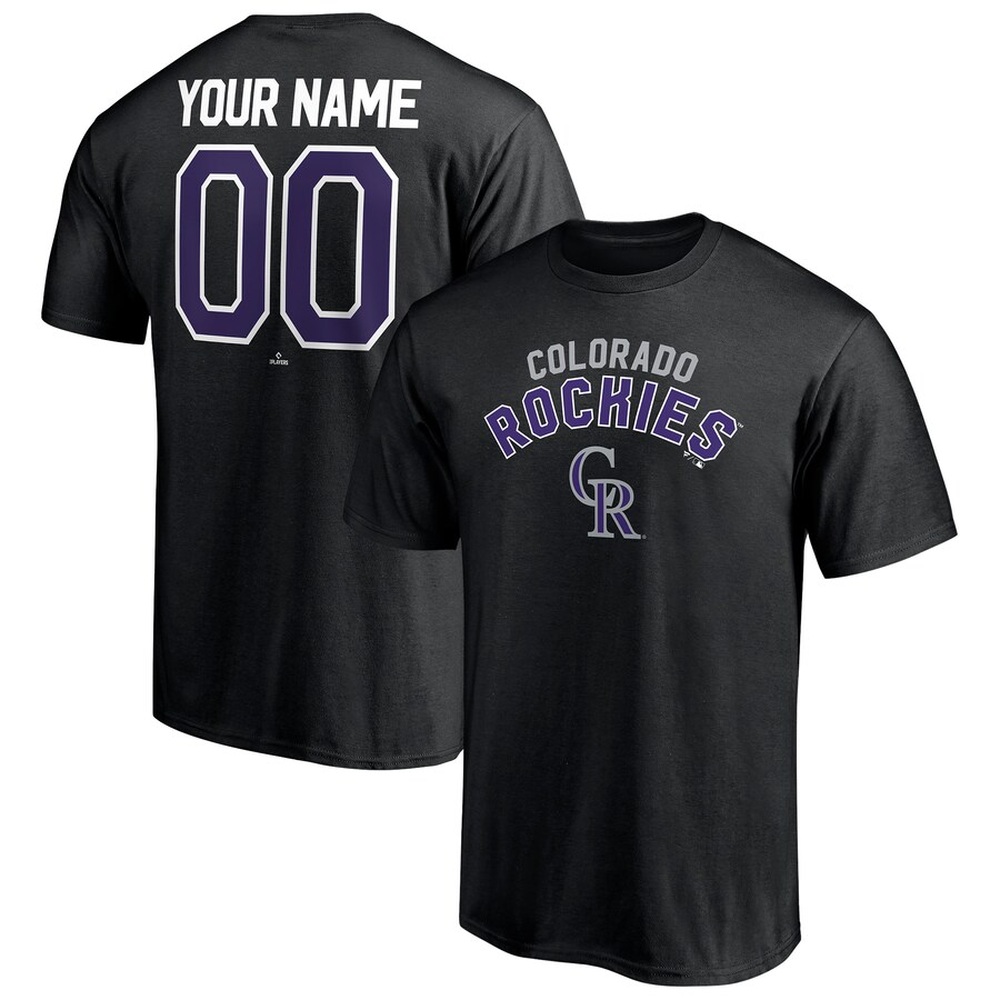 Men's Colorado Rockies Black Personalized Team Winning Streak Name & Number T-Shirt - Puhuasuan