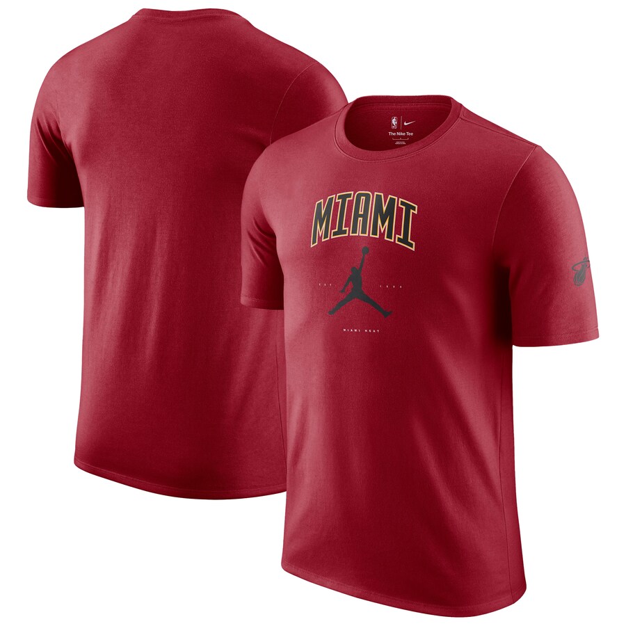 Unisex Miami Heat Jordan Brand Red Essential Cities T-Shirt - Puhuasuan