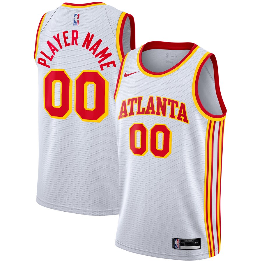 Men's Atlanta Hawks Nike White 2020/21 Swingman Custom Jersey - Association Edition - Puhuasuan