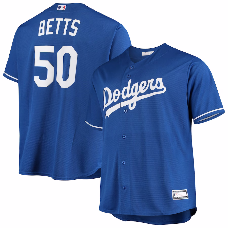 Men's Los Angeles Dodgers Mookie Betts Majestic Royal Big & Tall Replica Player Jersey - Puhuasuan