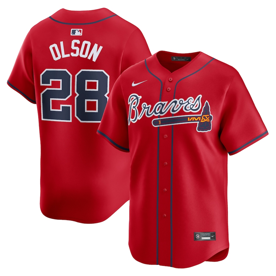 Men's Atlanta Braves Matt Olson Nike Red Alternate Limited Player Jersey - Puhuasuan