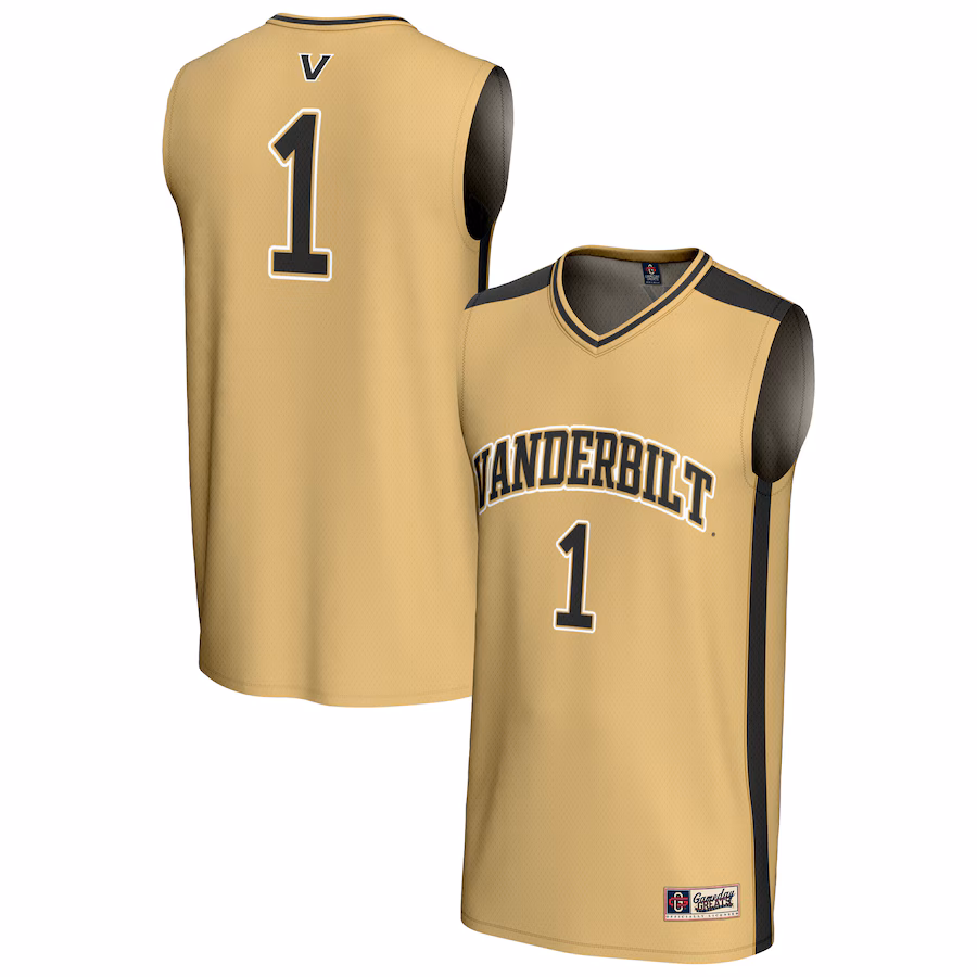 Unisex GameDay Greats #1 Gold Vanderbilt Commodores Lightweight Collegiate Basketball Fashion Jersey - Puhuasuan