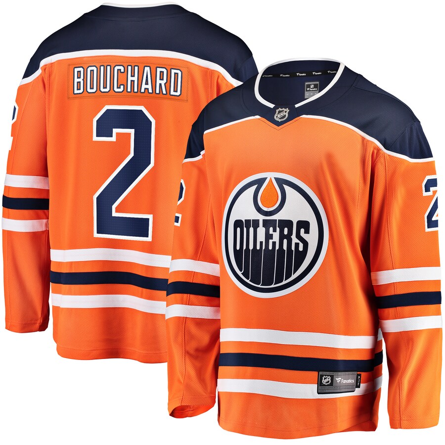 Men's Edmonton Oilers Evan Bouchard Fanatics Branded Orange Home Breakaway Jersey - Puhuasuan