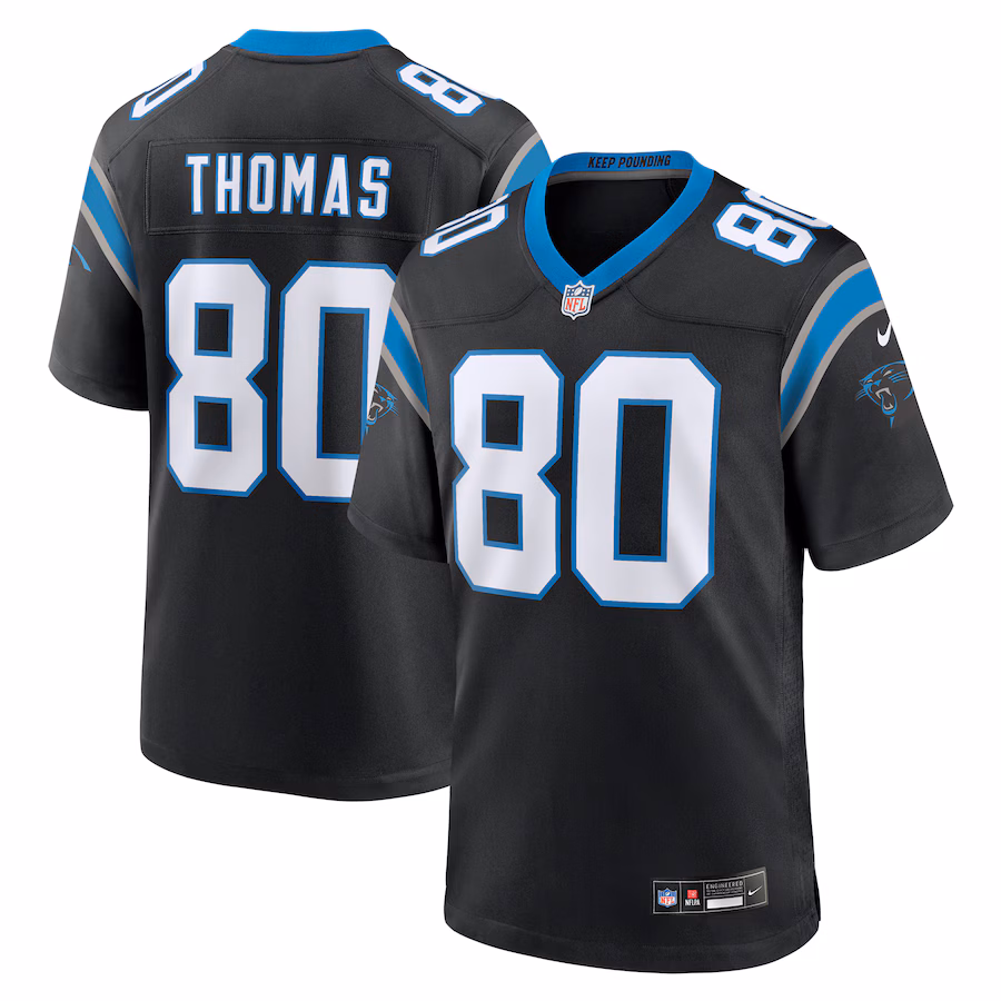 Men's Carolina Panthers Ian Thomas Nike Black Team Game Jersey - Puhuasuan