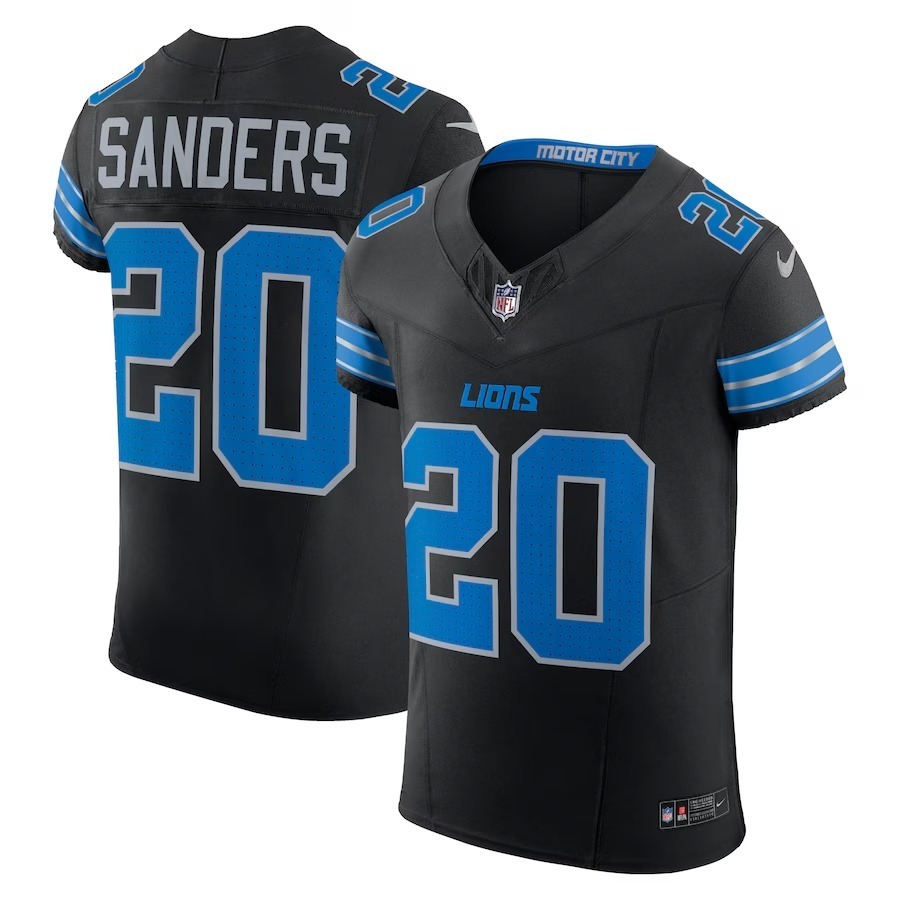 Men's Detroit Lions Barry Sanders Nike Black Retired Player Alternate Vapor F.U.S.E. Elite Jersey - Puhuasuan