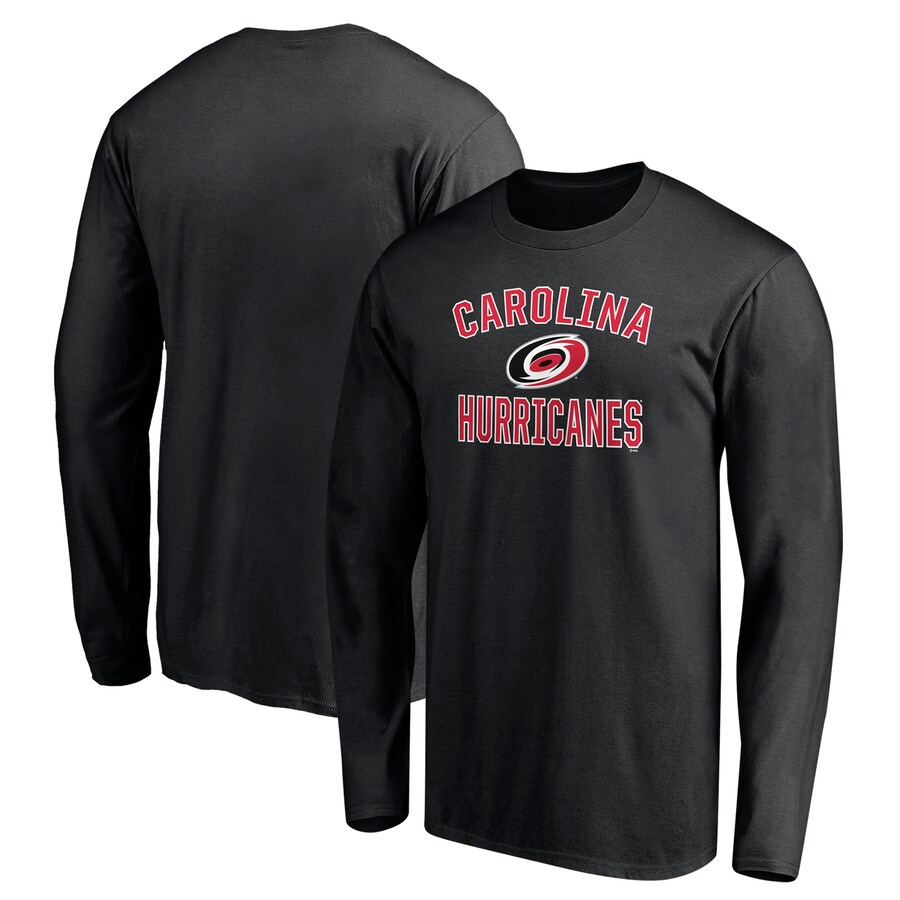 Men's Carolina Hurricanes Black Victory Arch Long Sleeve T-Shirt - Puhuasuan