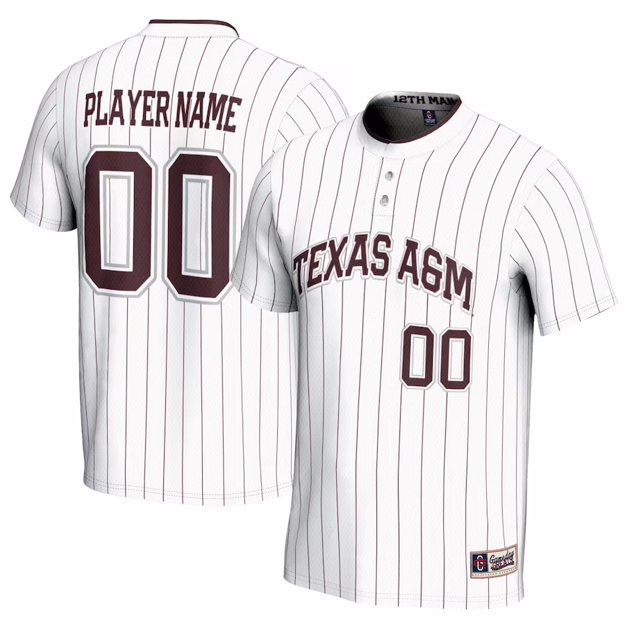 Texas A&M Aggies GameDay Greats Unisex NIL Pick-A-Player Lightweight Softball Jersey - White - Puhuasuan
