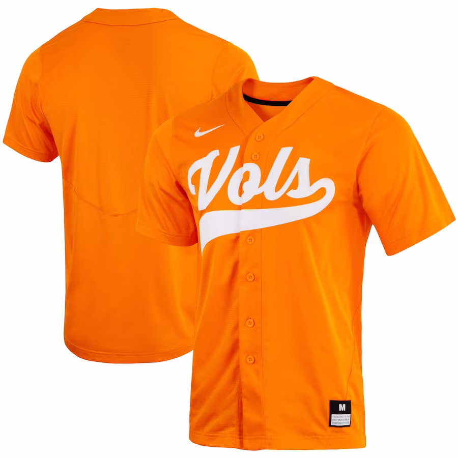 Tennessee Volunteers Nike Replica Full-Button Baseball Jersey - Tennessee Orange - Puhuasuan