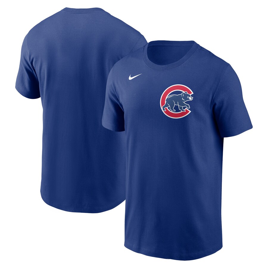 Men's Chicago Cubs Nike Royal Fuse Wordmark T-Shirt - Puhuasuan
