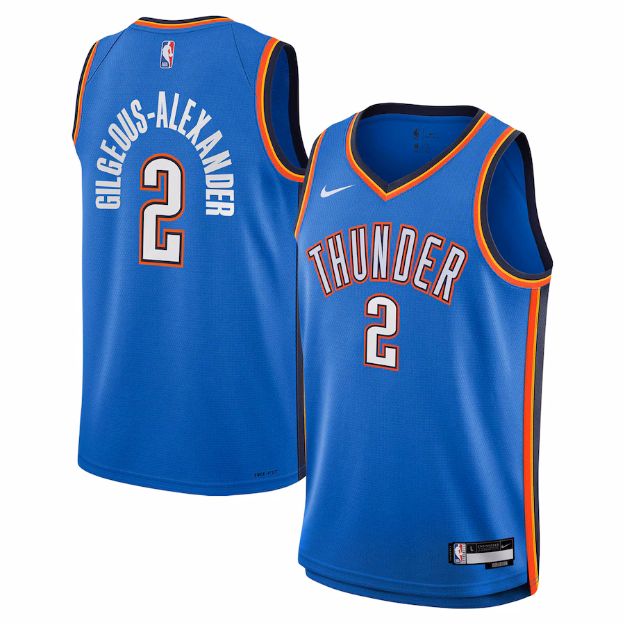 Youth Oklahoma City Thunder Shai Gilgeous-Alexander Nike Blue Swingman Jersey - Icon Edition - Puhuasuan