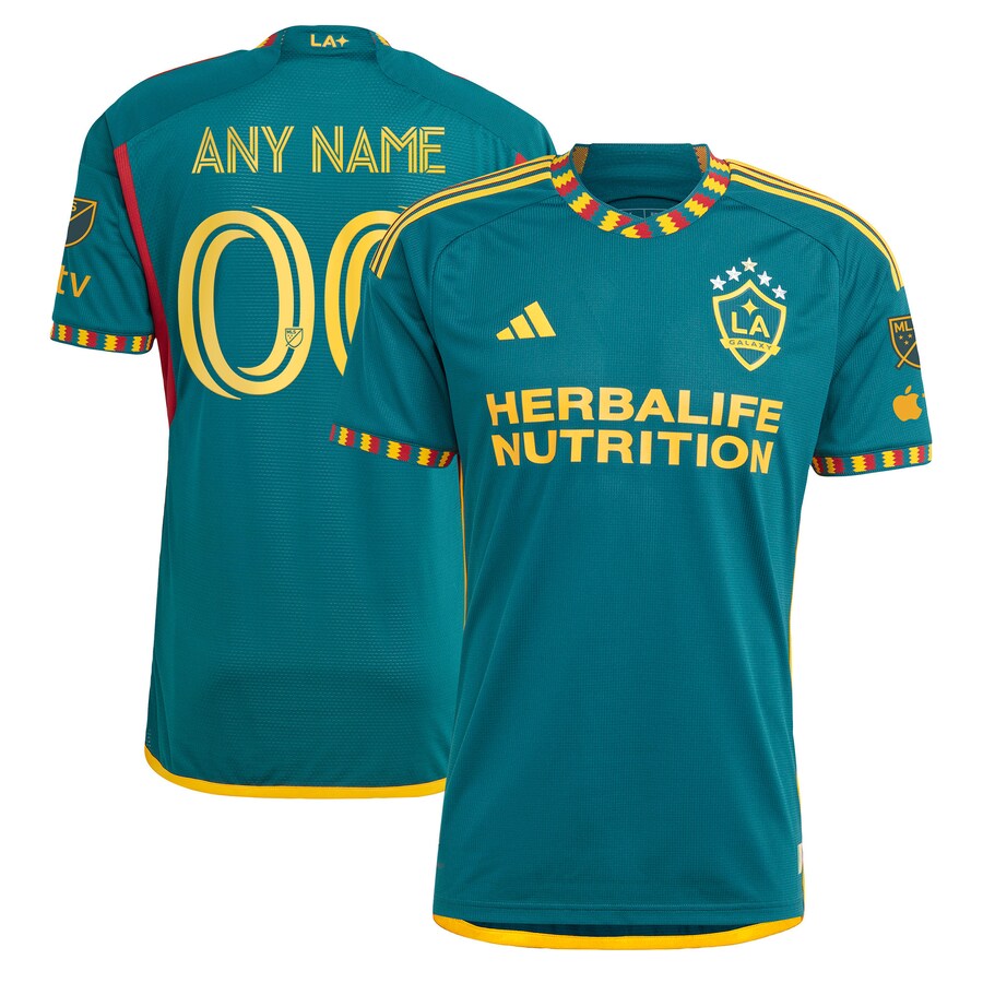 Men's LA Galaxy adidas Green 2023 LA Kit Authentic Custom Jersey - Puhuasuan