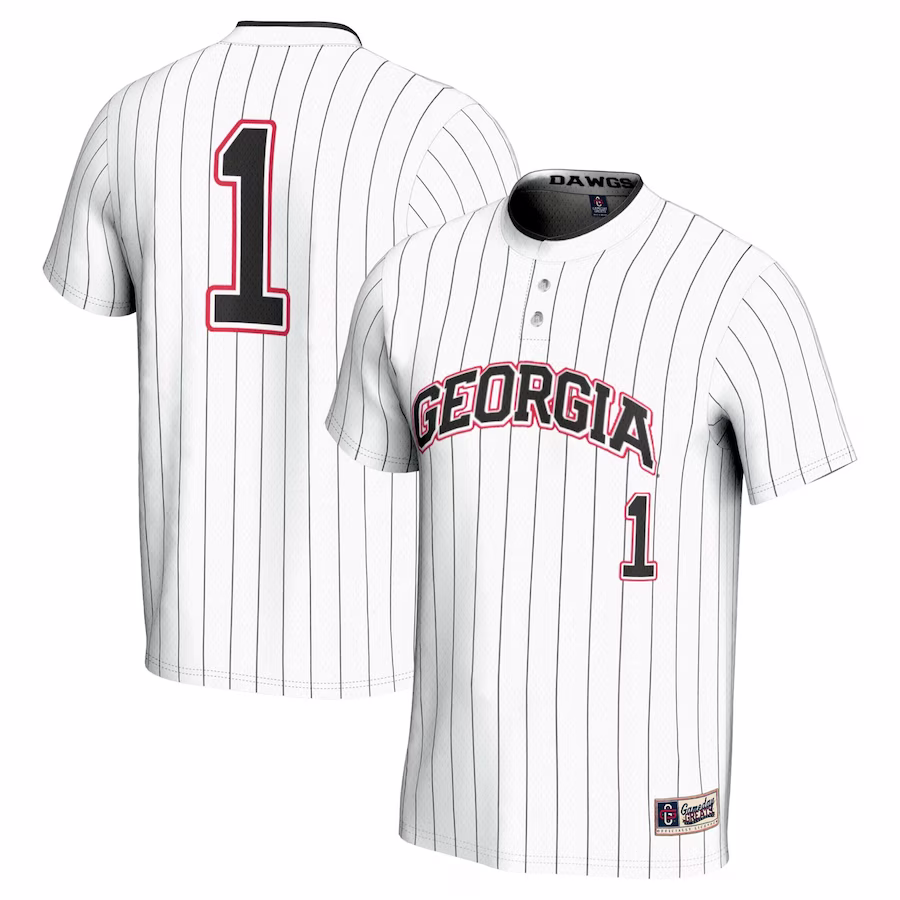 #1 Georgia Bulldogs GameDay Greats Youth Lightweight Softball Jersey - White - Puhuasuan