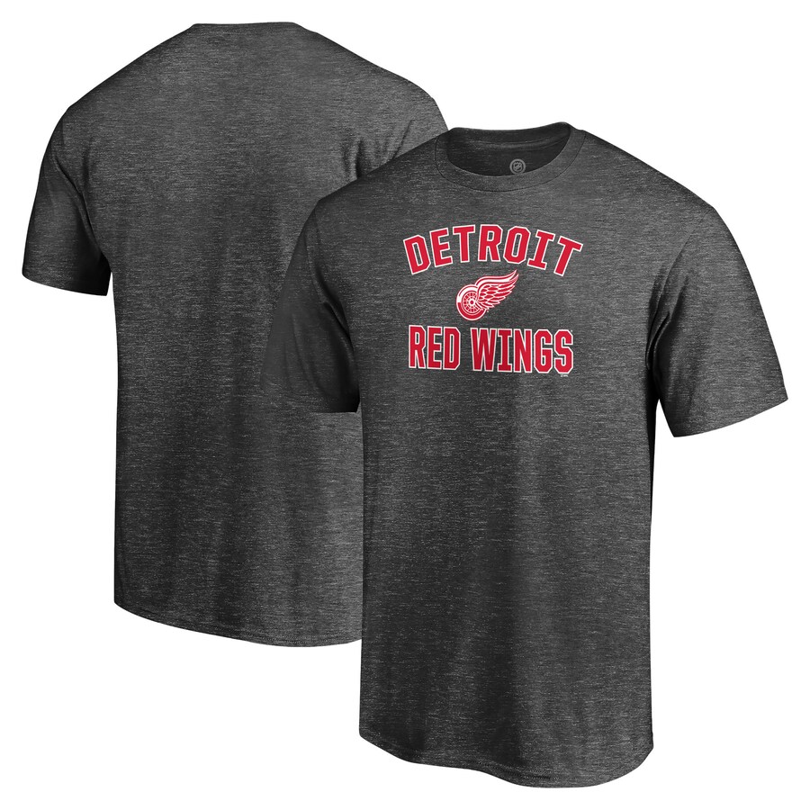 Men's Detroit Red Wings Charcoal Victory Arch Team T-Shirt - Puhuasuan