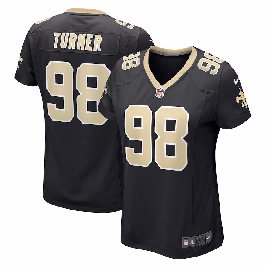 Women's New Orleans Saints Payton Turner Nike Black Game Jersey - Puhuasuan