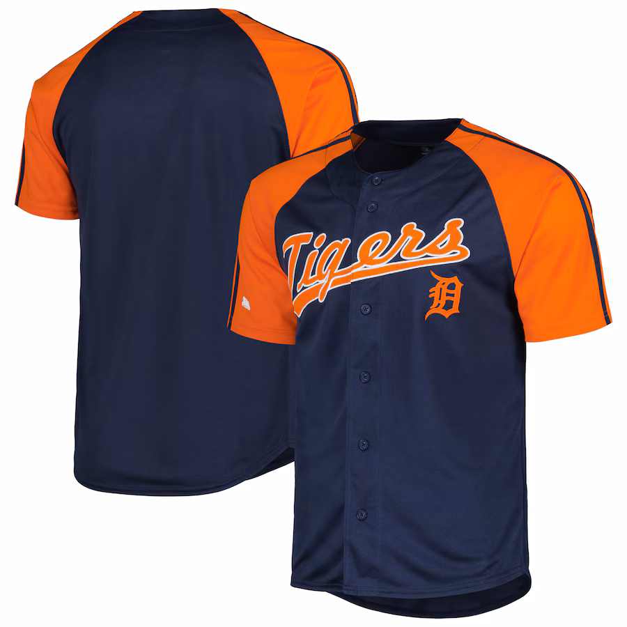 Men's  Detroit Tigers Stitches Navy Team Raglan Jersey - Puhuasuan