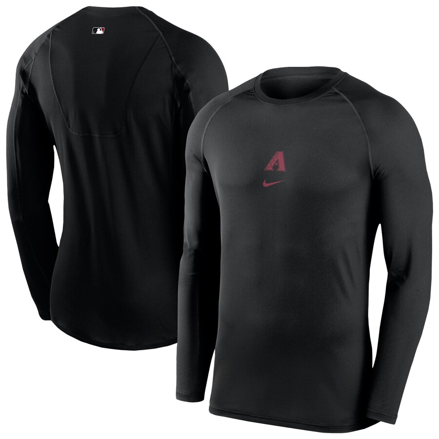 Men's Arizona Diamondbacks Nike Black Authentic Collection Raglan Long Sleeve T-Shirt - Puhuasuan