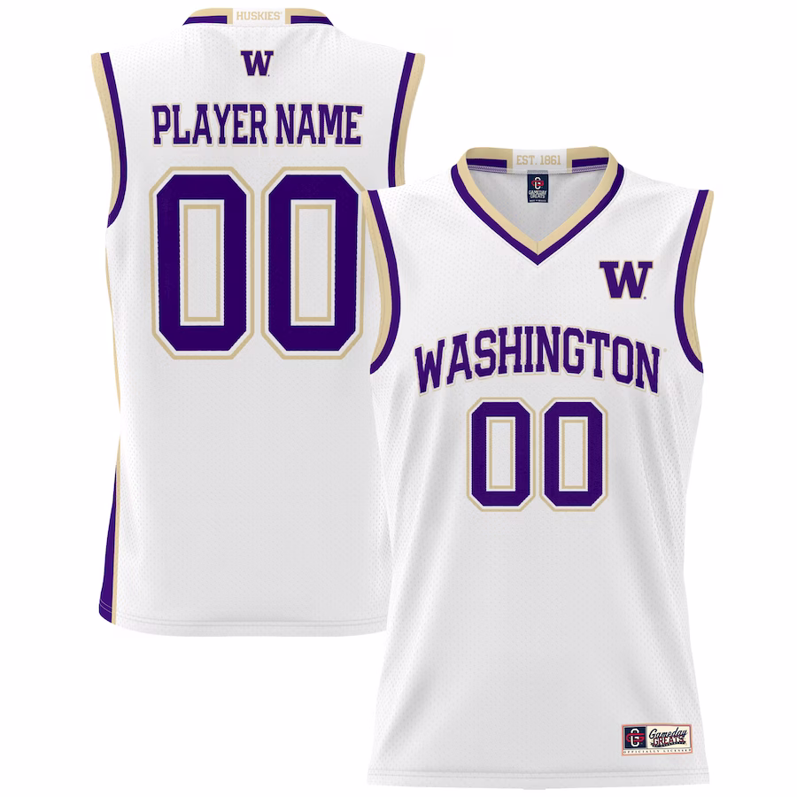 Washington Huskies GameDay Greats Men's NIL Pick-A-Player Lightweight Basketball Jersey - White - Puhuasuan