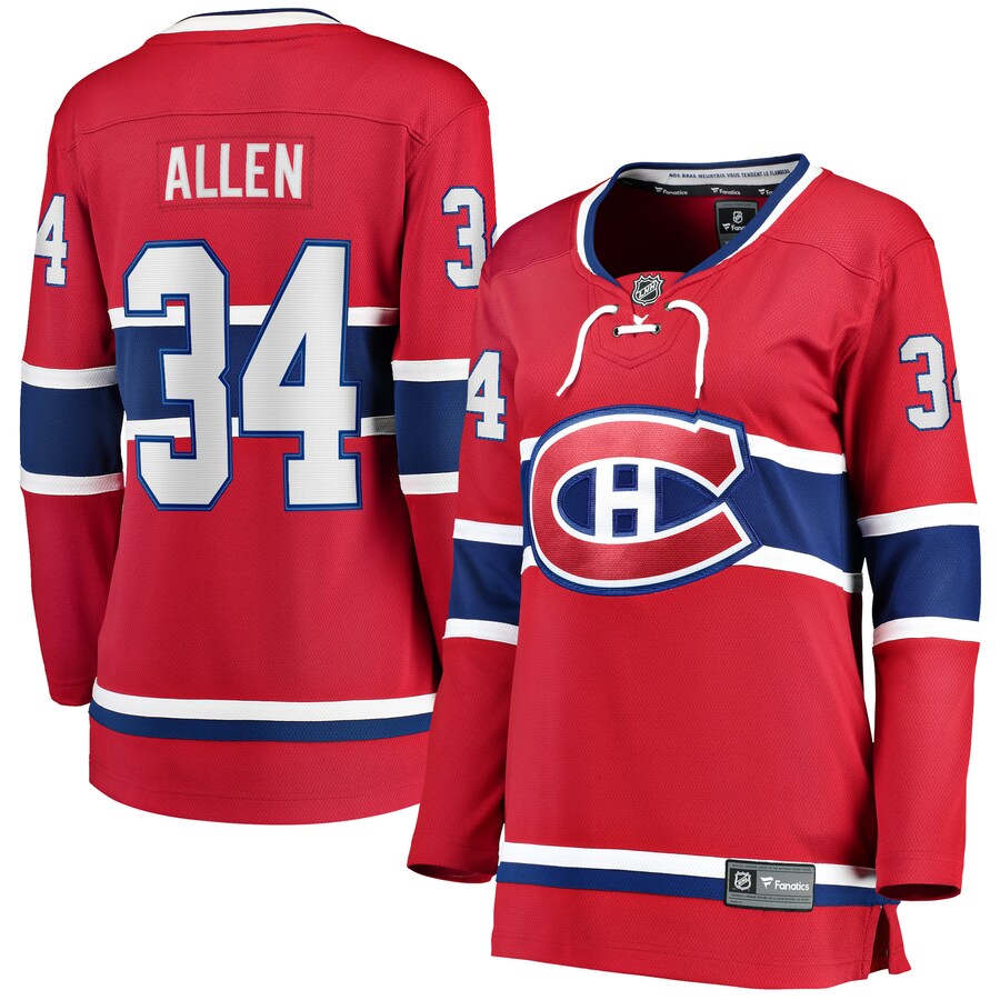 Women's Montreal Canadiens Jake Allen Fanatics Branded Red Breakaway Player Jersey - Puhuasuan