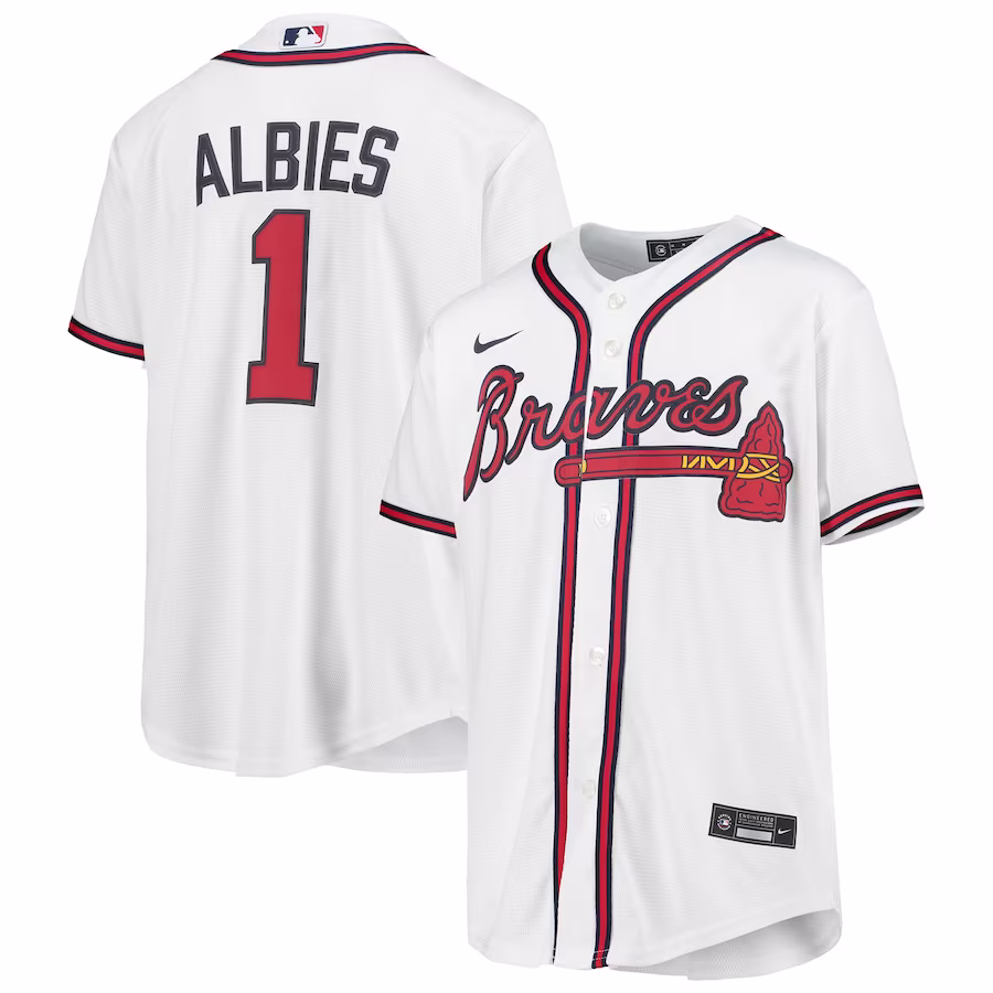 Youth Atlanta Braves Ozzie Albies Nike White Alternate Replica Player Jersey - Puhuasuan