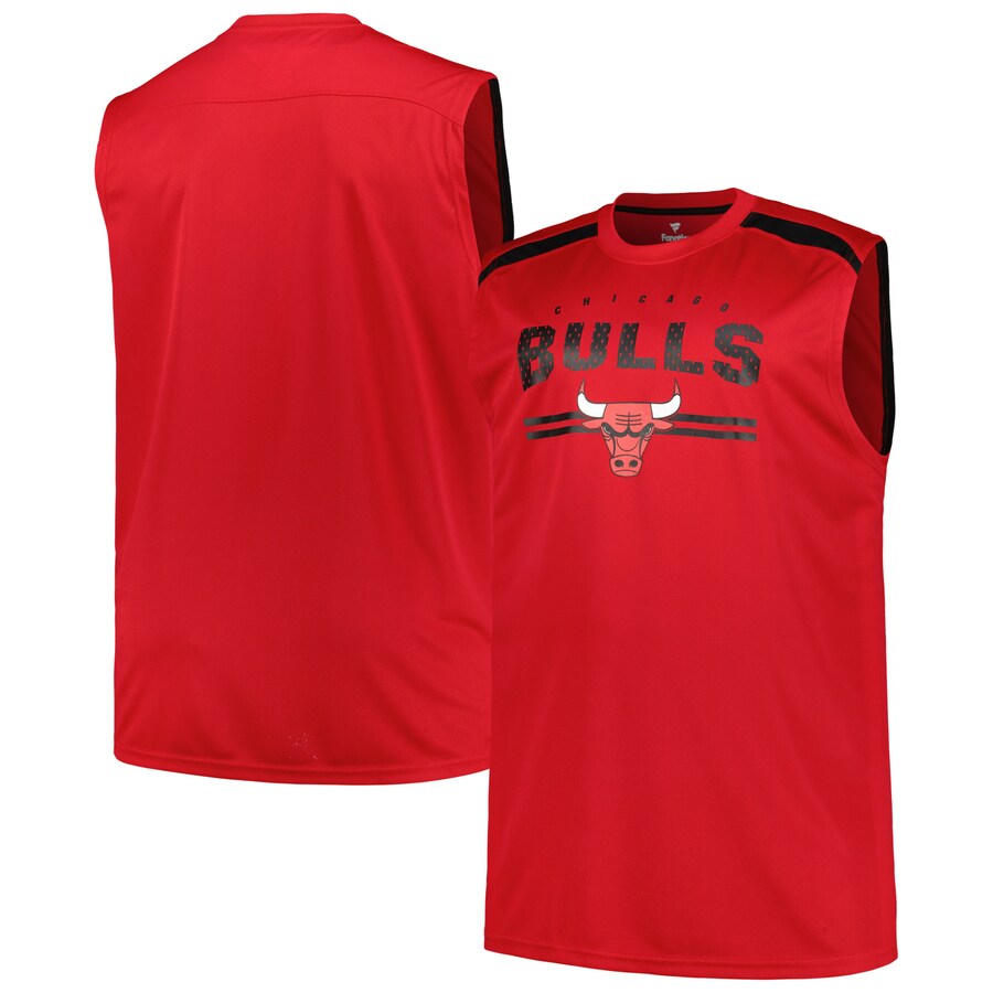 Men's Chicago Bulls Fanatics Red Big & Tall Birdseye Muscle Tank Top - Puhuasuan