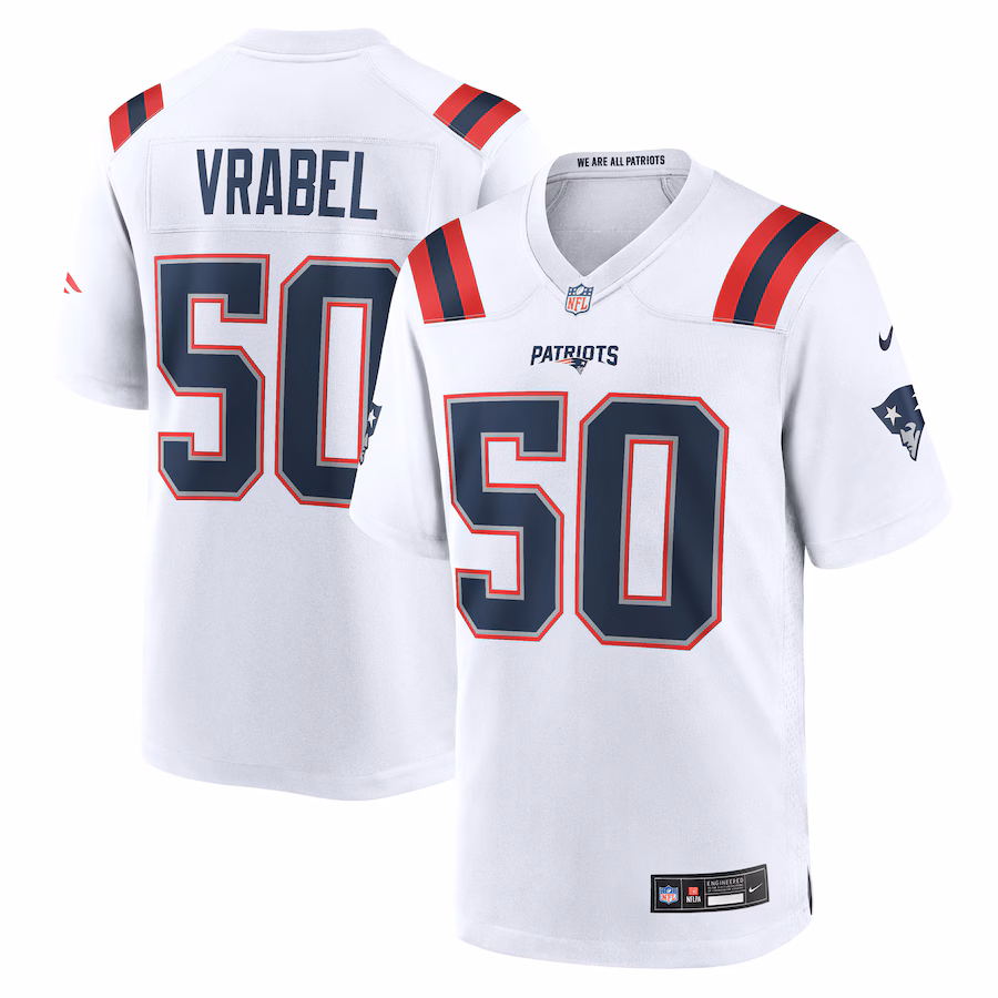 Men's New England Patriots Mike Vrabel Nike  White Retired Player Game Jersey - Puhuasuan