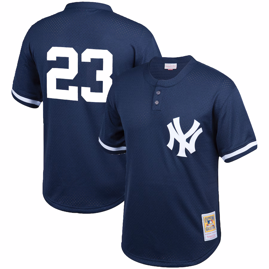 Men's New York Yankees Don Mattingly Mitchell & Ness Navy Cooperstown Collection Big & Tall Mesh Batting Practice Jersey - Puhuasuan