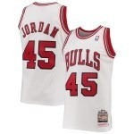 Men's Chicago Bulls Michael Jordan Mitchell & Ness White 1994-95 Hardwood Classics Authentic Player Jersey - Puhuasuan