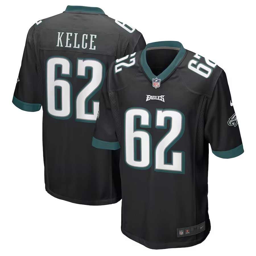 Men's Philadelphia Eagles Jason Kelce Nike Black Game Jersey - Puhuasuan