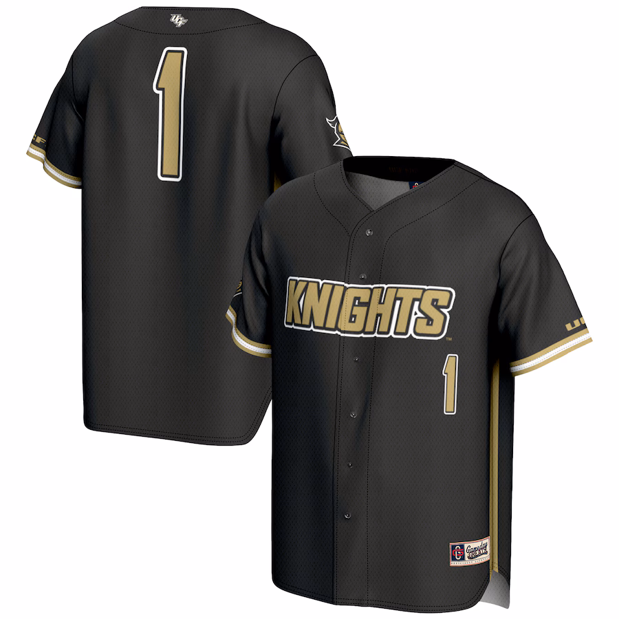 Men's GameDay Greats #1 Black UCF Knights Lightweight Baseball Jersey - Puhuasuan