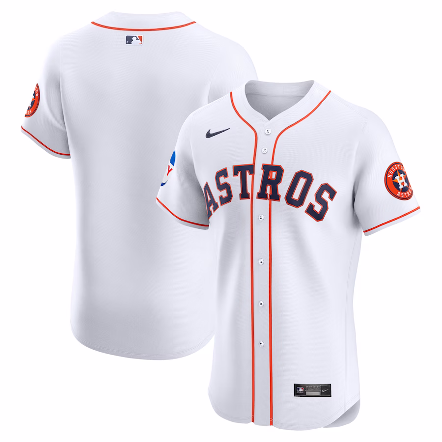 Men's Houston Astros Nike White Home Elite Patch Jersey - Puhuasuan