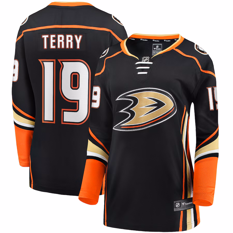 Women's Anaheim Ducks Troy Terry Fanatics Black Home Team Breakaway Player Jersey - Puhuasuan